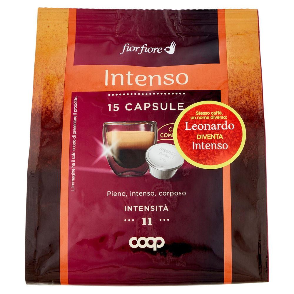 Caffe' intenso in capsule compostabili "leonardo" fior fiore coop pz 15 g 95