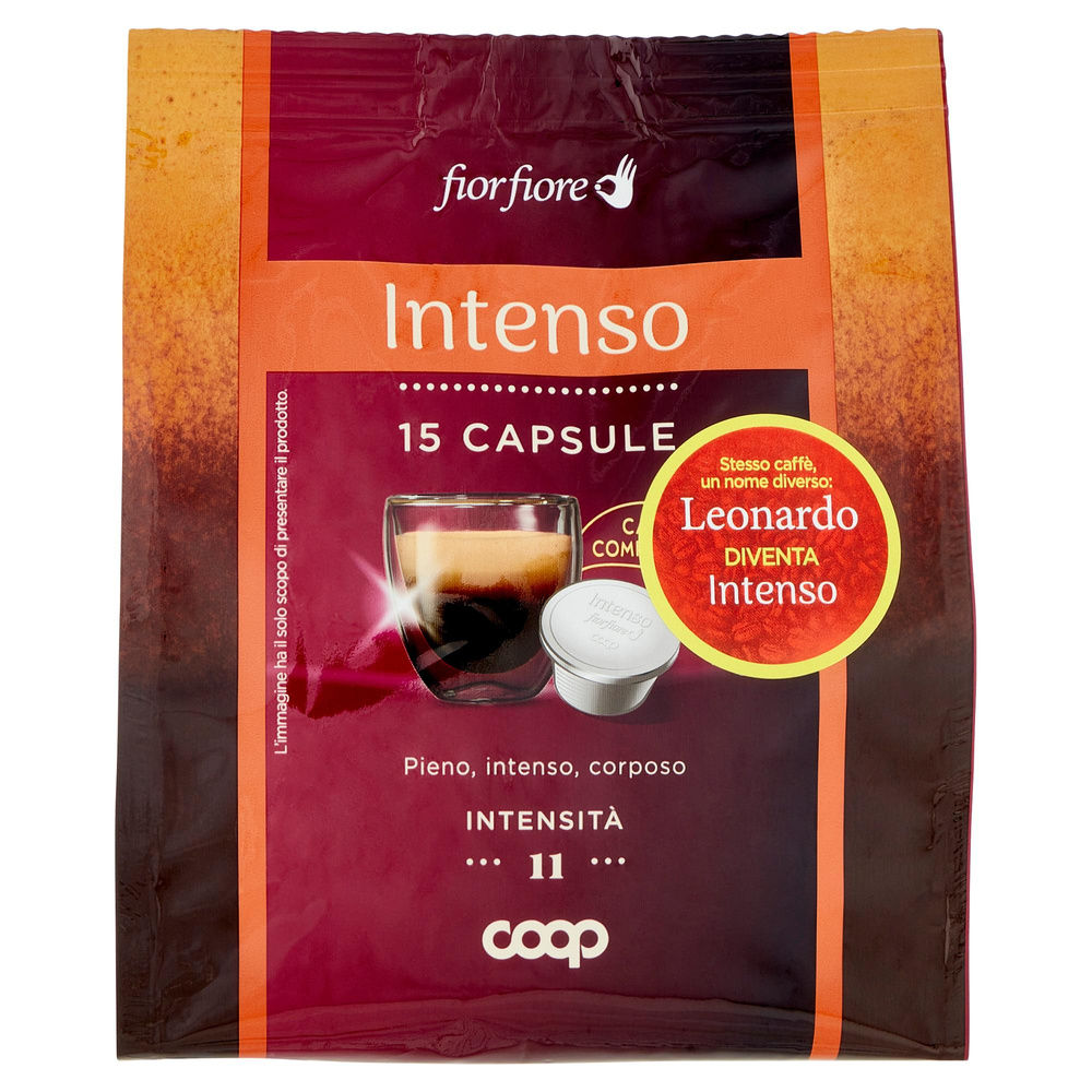 CAFFE' INTENSO IN CAPSULE COMPOSTABILI "LEONARDO" FIOR FIORE COOP PZ 15 G 95 - 2