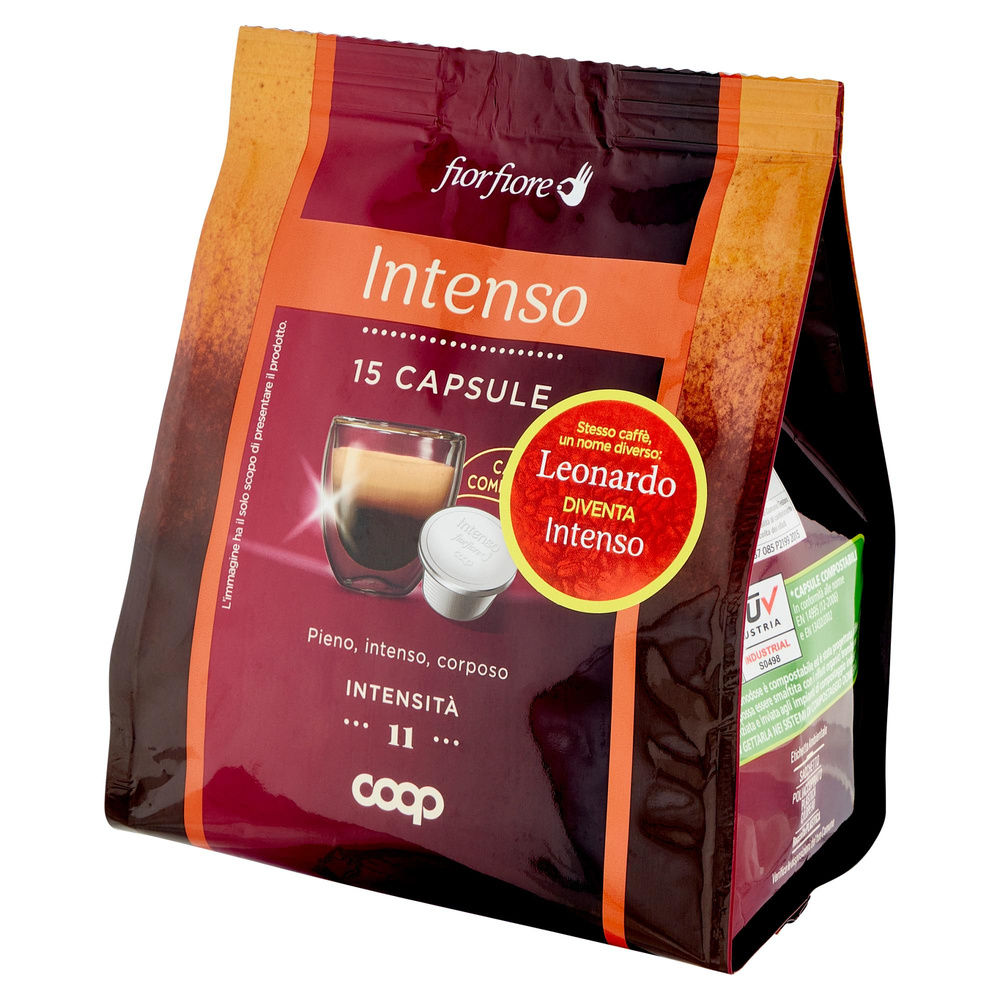 CAFFE' INTENSO IN CAPSULE COMPOSTABILI "LEONARDO" FIOR FIORE COOP PZ 15 G 95 - 8