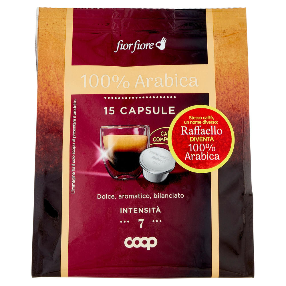 CAFFE' 100% ARABICA CAPSULE COMPOSTABILI "RAFFAELLO" FIOR FIORE COOP PZ 15 G 95 - 4