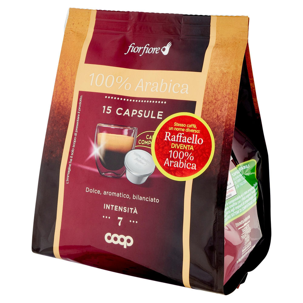 CAFFE' 100% ARABICA CAPSULE COMPOSTABILI "RAFFAELLO" FIOR FIORE COOP PZ 15 G 95 - 8