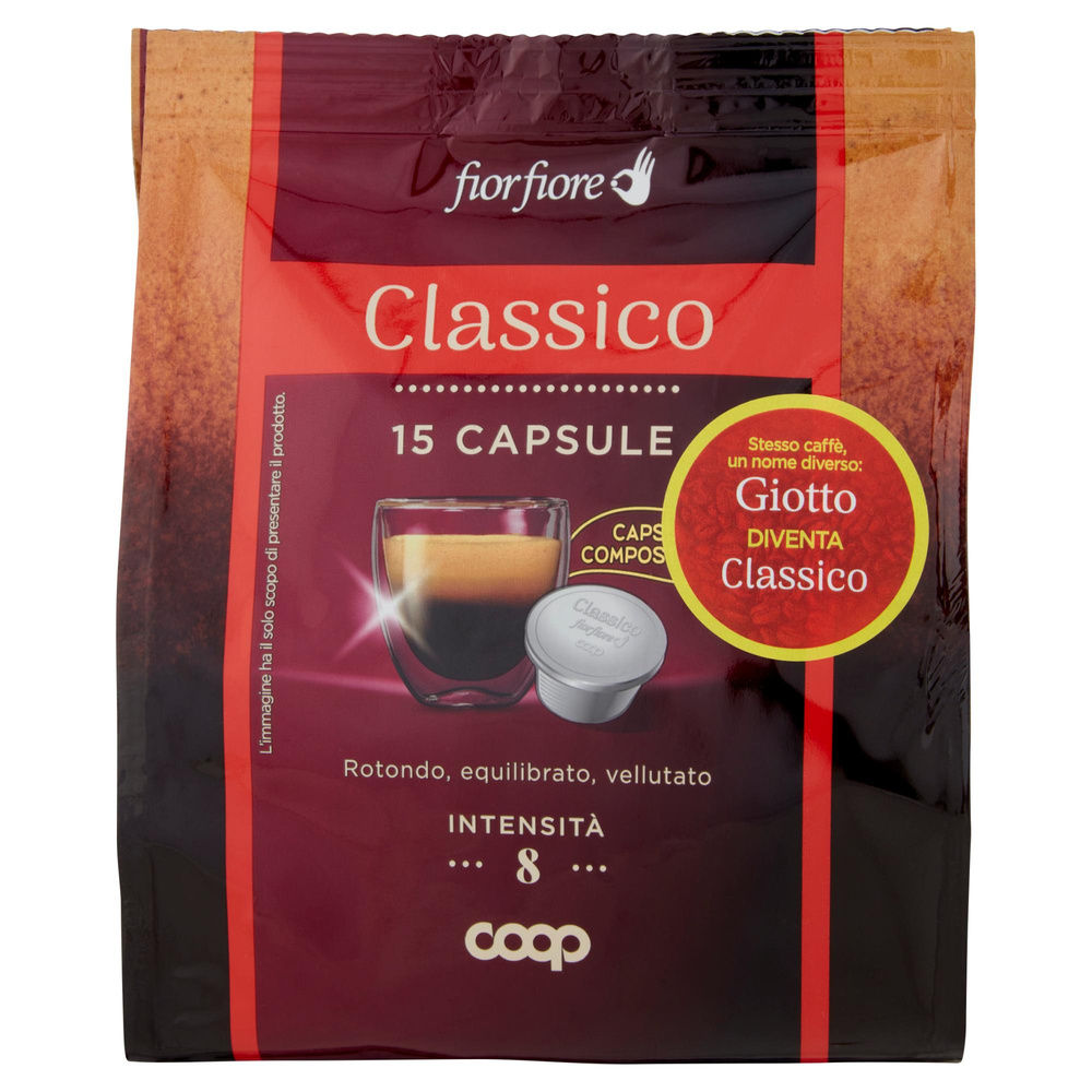 CAFFE' CLASSICO IN CAPSULE COMPOSTABILI GIOTTO FIOR FIORE COOP PZ 15 G 100 - 2