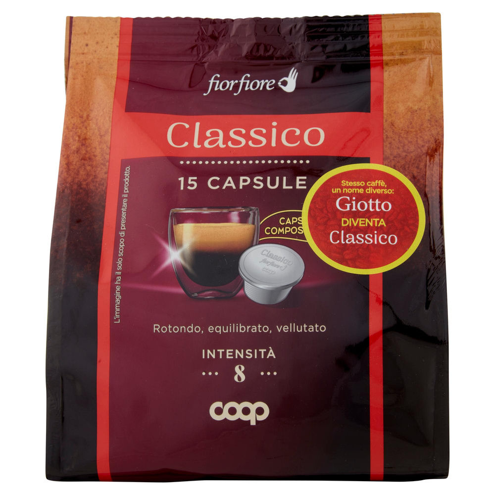 CAFFE' CLASSICO IN CAPSULE COMPOSTABILI GIOTTO FIOR FIORE COOP PZ 15 G 100 - 3