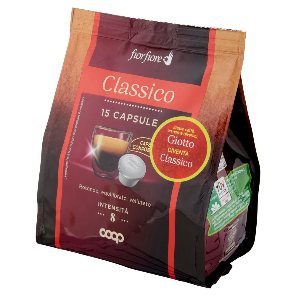 CAFFE' CLASSICO IN CAPSULE COMPOSTABILI GIOTTO FIOR FIORE COOP PZ 15 G 100 - 5