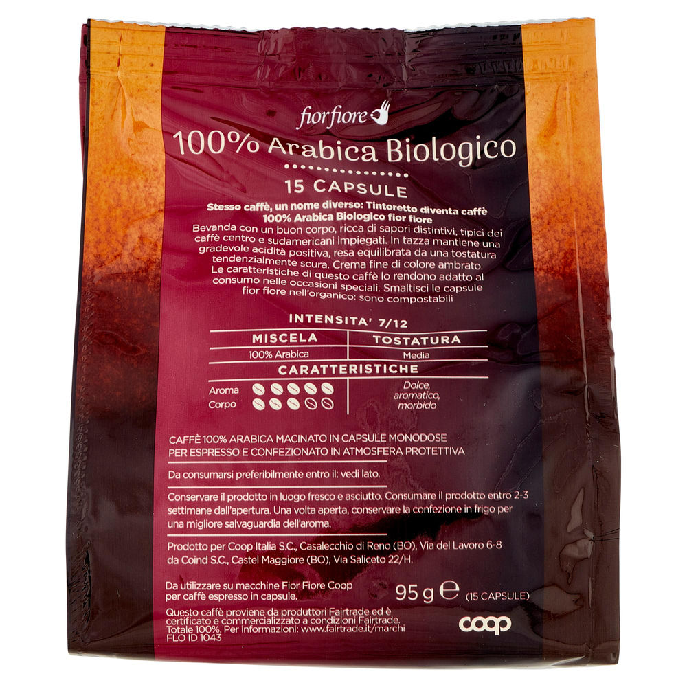 CAFFE' BIO IN CAPSULE COMPOSTABILI TINTORETTO FF COOP SAC PZ 15 G 95 - 1