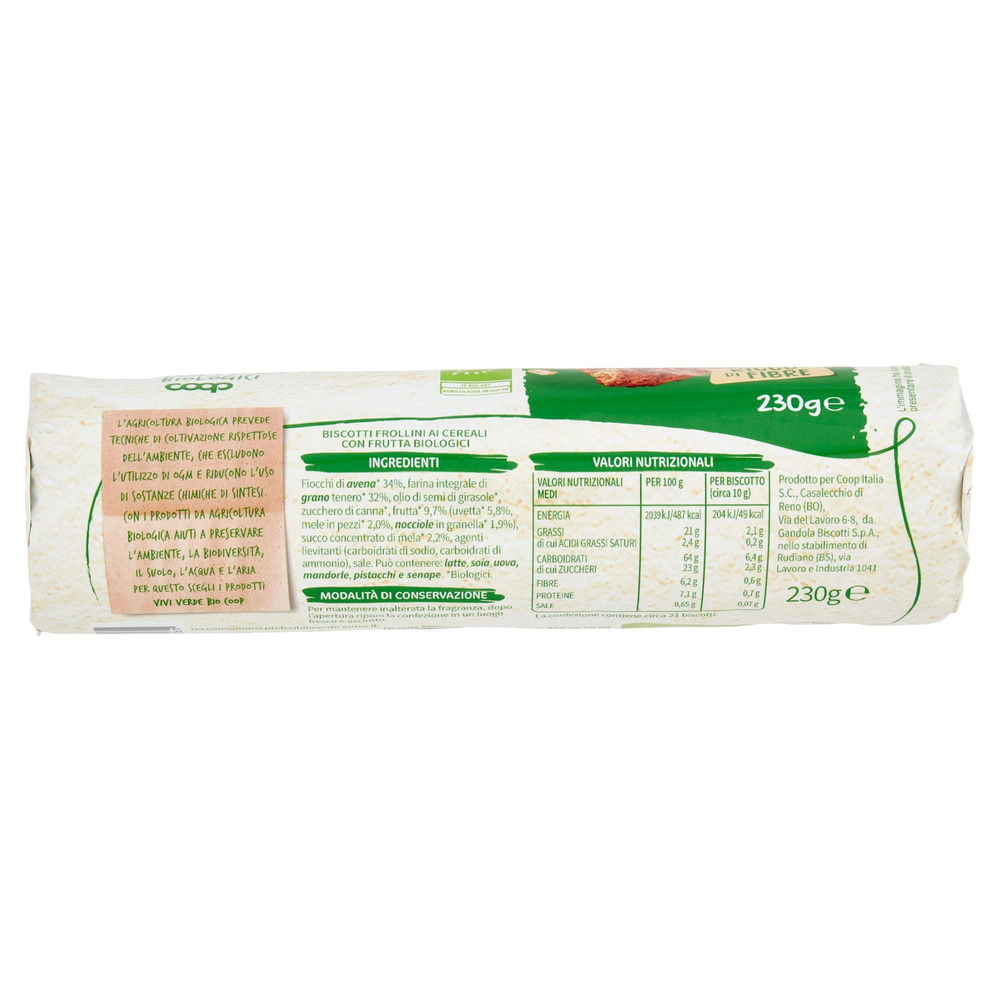 FROLLINI AI CEREALI CON FRUTTA & FIBRA BIO COOP VIVI VERDE TUBO G 230 - 7