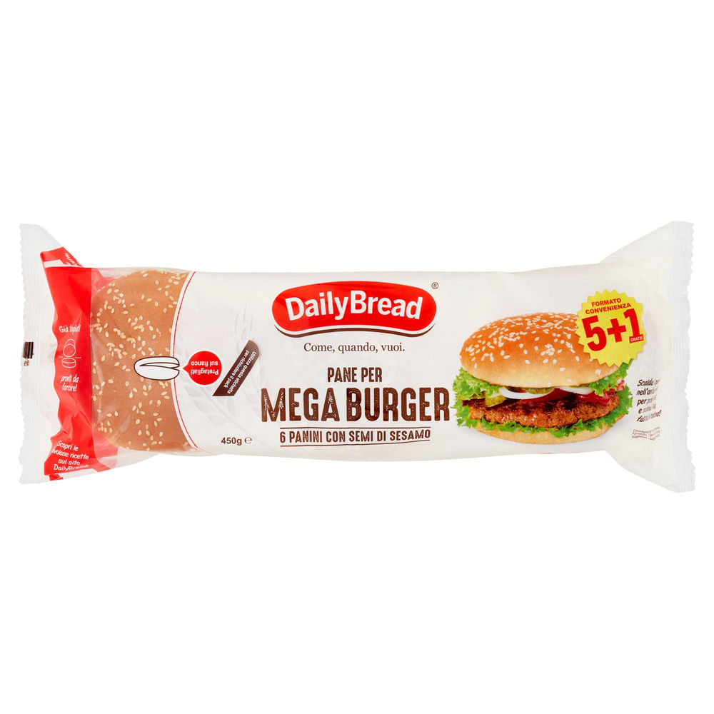 PANINI MEGABURGER SESAMO DAILY BREAD PZ.5 + 1 G 450 - 0