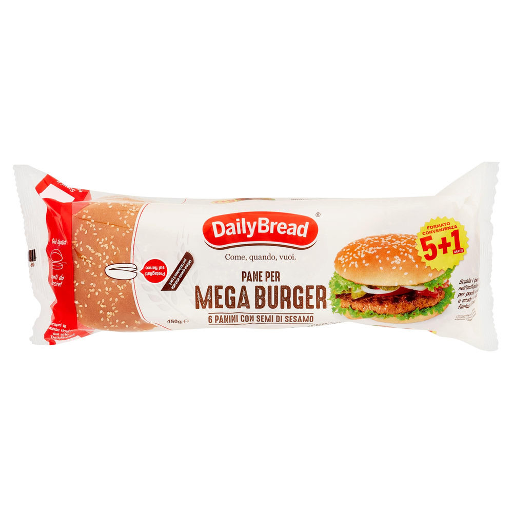 PANINI MEGABURGER SESAMO DAILY BREAD PZ.5 + 1 G 450 - 2