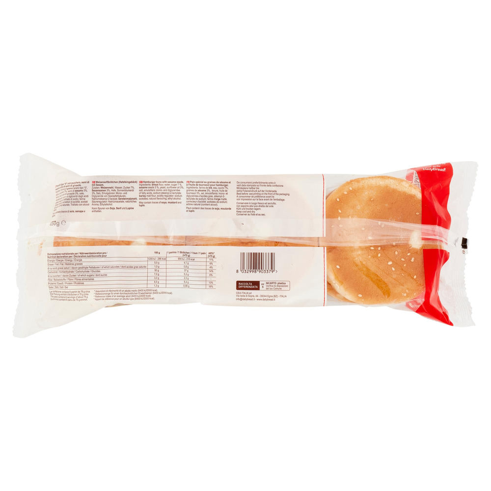 PANINI MEGABURGER SESAMO DAILY BREAD PZ.5 + 1 G 450 - 1