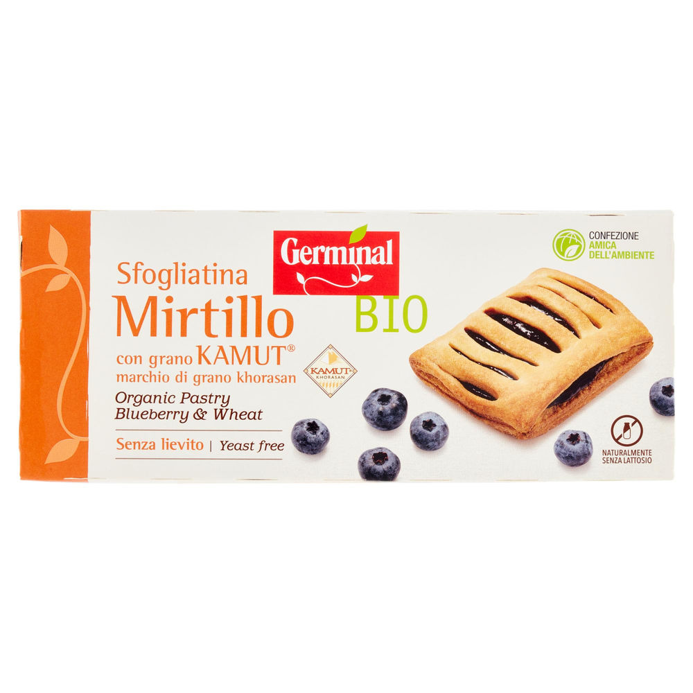 Sfogliatine  ai mirtilli s/lievito con farina bio kamut germinal vaschetta g.200