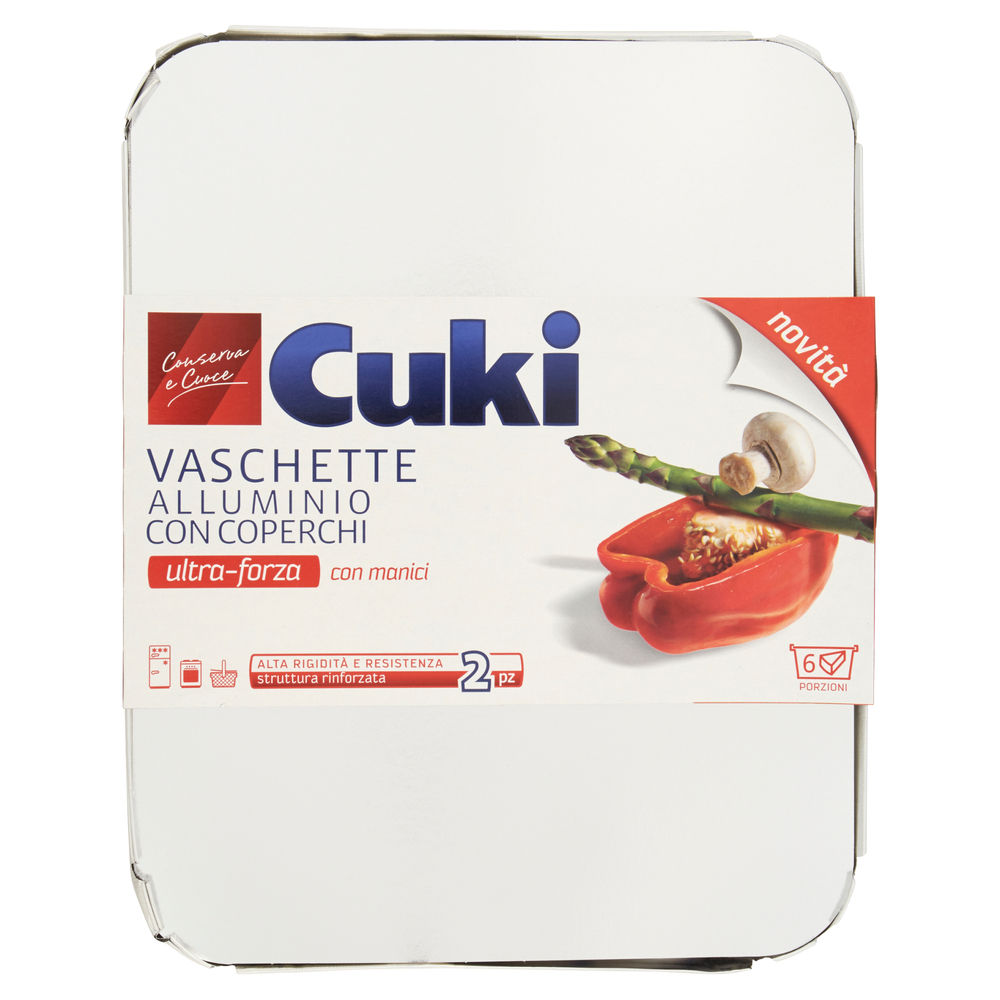 Vaschette caldo/gelo cuki alluminio c/coperchio r 90 pz.2