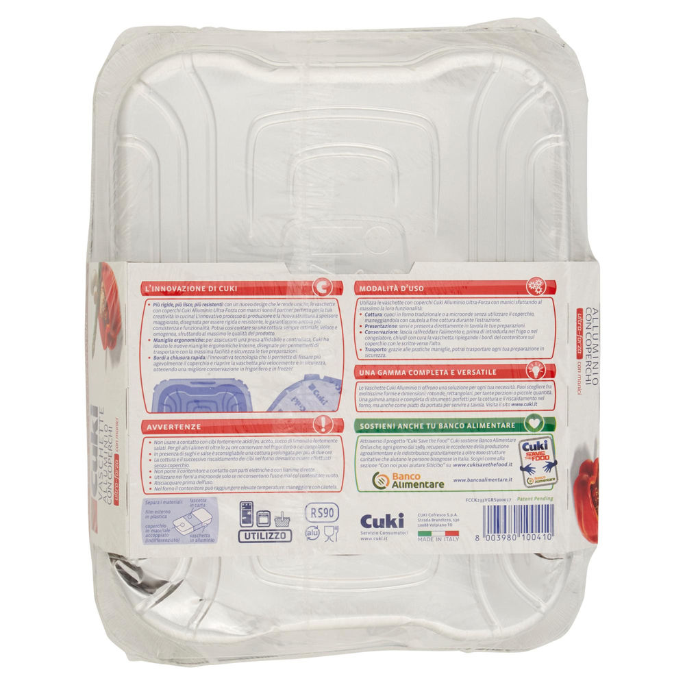 VASCHETTE CALDO/GELO CUKI ALLUMINIO C/COPERCHIO R 90 PZ.2 - 1