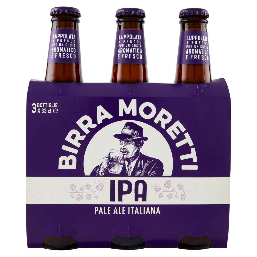 Birra moretti la ipa 5,2 gradi cluster ml 330 x 3