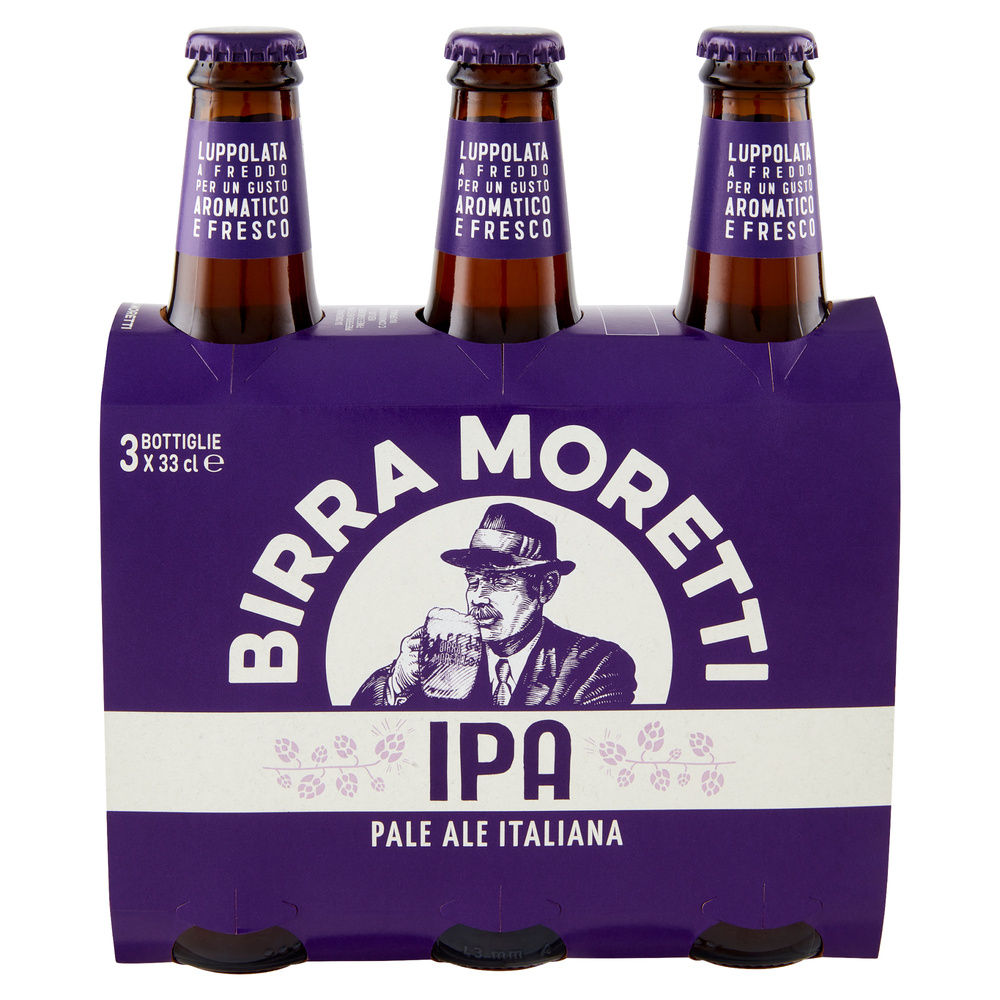 BIRRA MORETTI LA IPA 5,2 GRADI CLUSTER ML 330 X 3 - 2