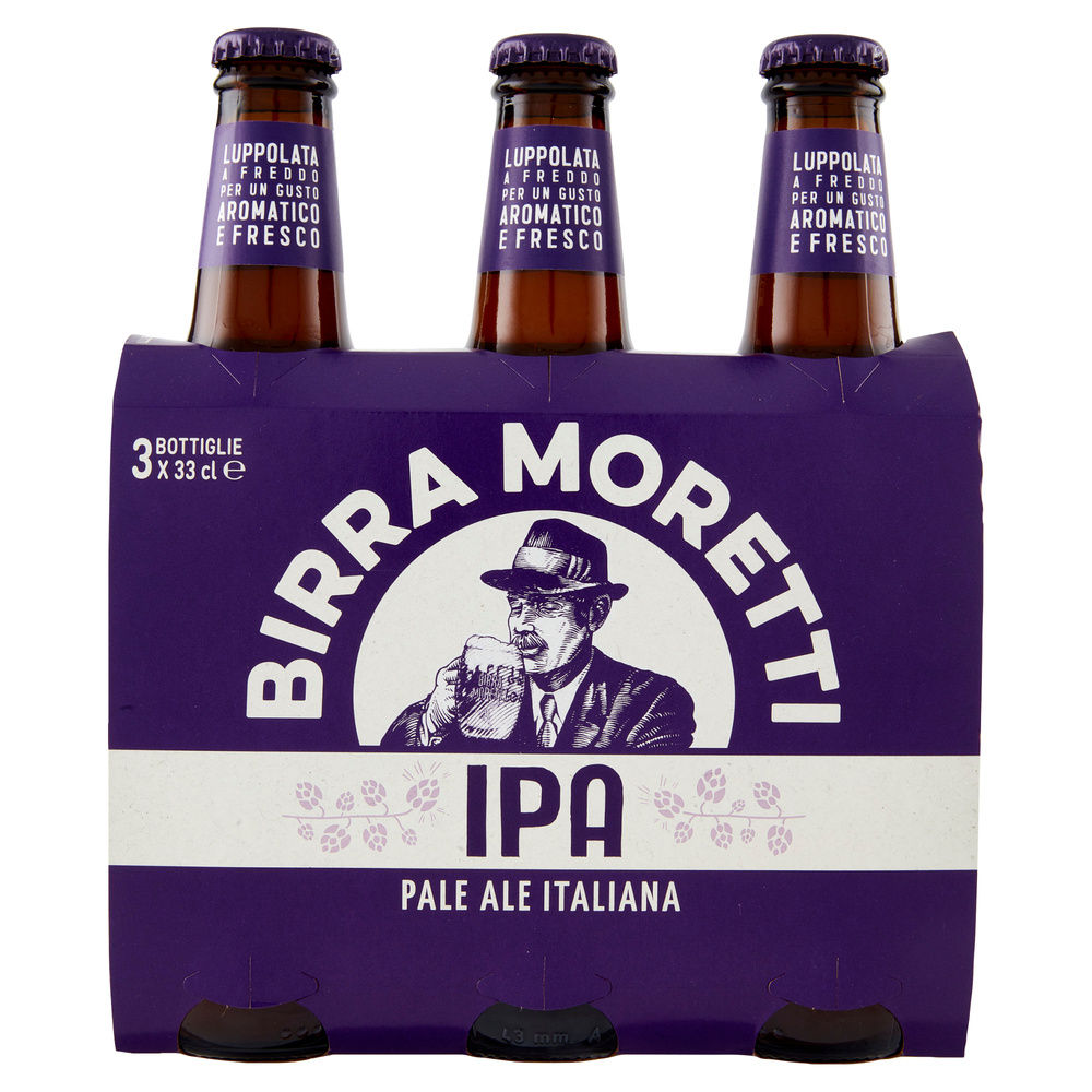 BIRRA MORETTI LA IPA 5,2 GRADI CLUSTER ML 330 X 3 - 3