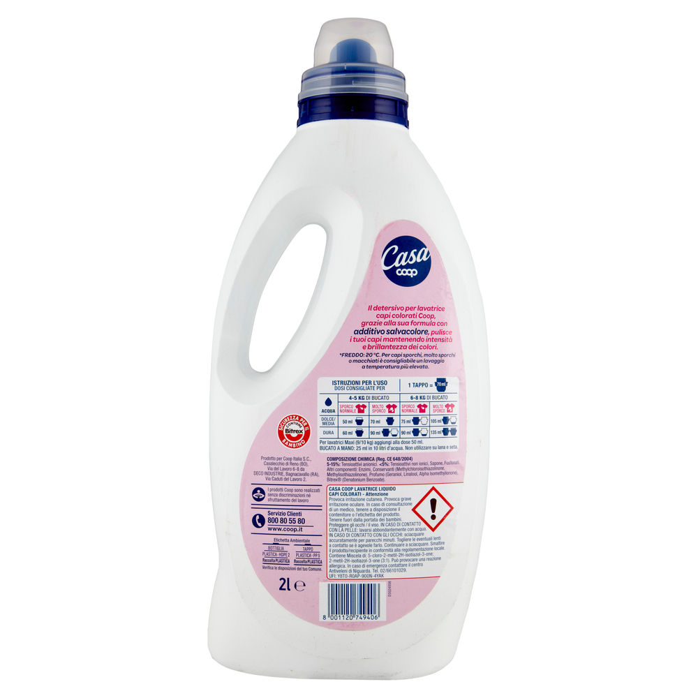 DETERSIVO LAVATRICE LIQUIDO COOP CASA CAPI COLORATI 40LAV L 2 - 1