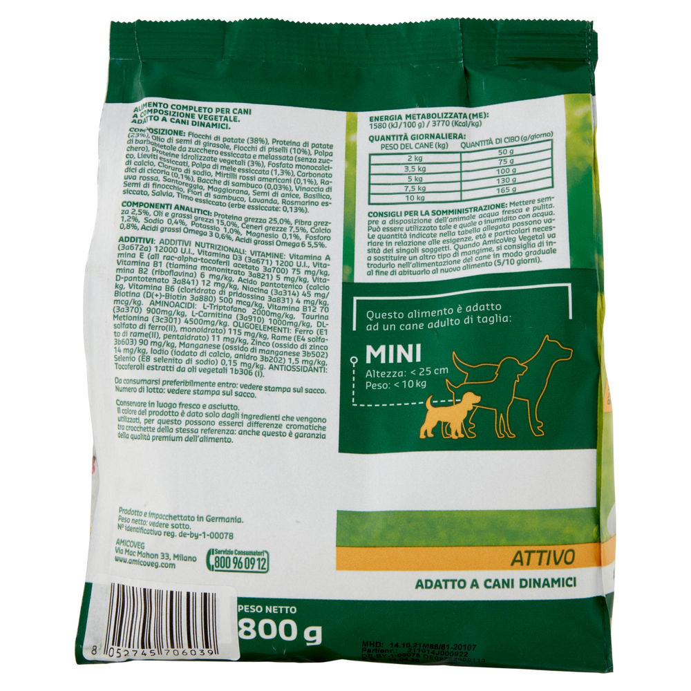 SECCO CANE CROCCHETTE ATTIVO VEGETAL AMICO VEG 800 G - 1