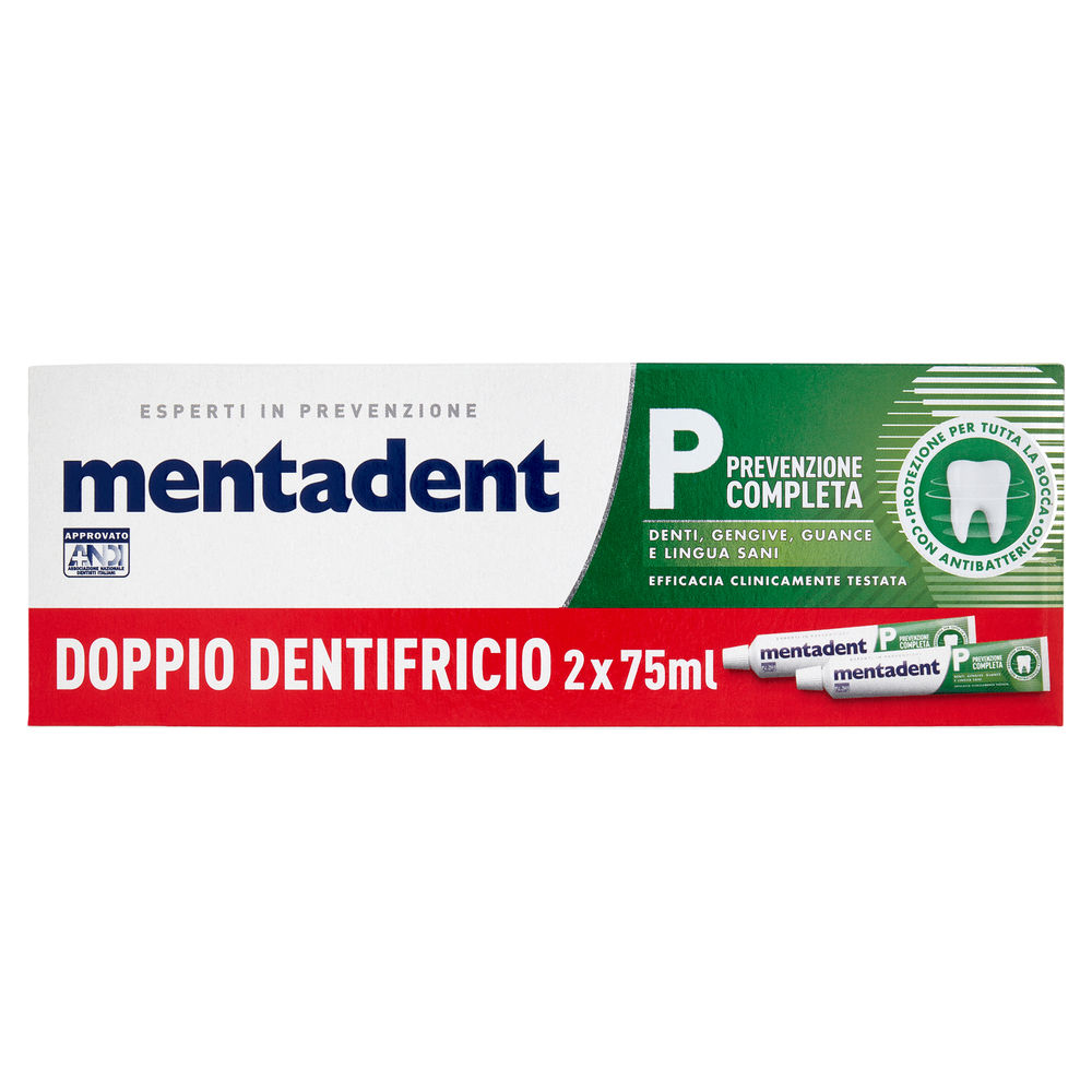 Dentifricio mentadent p ml75x2