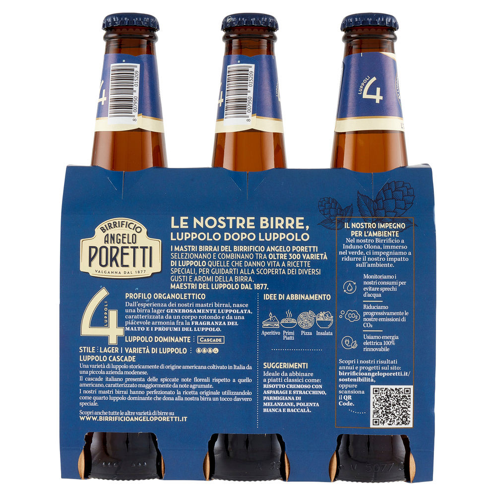 BIRRA BIRRIFICIO ANGELO PORETTI 4 LUPPOLI ITALIANO 5 GRADI BTG CLUSTER ML330X3 - 1