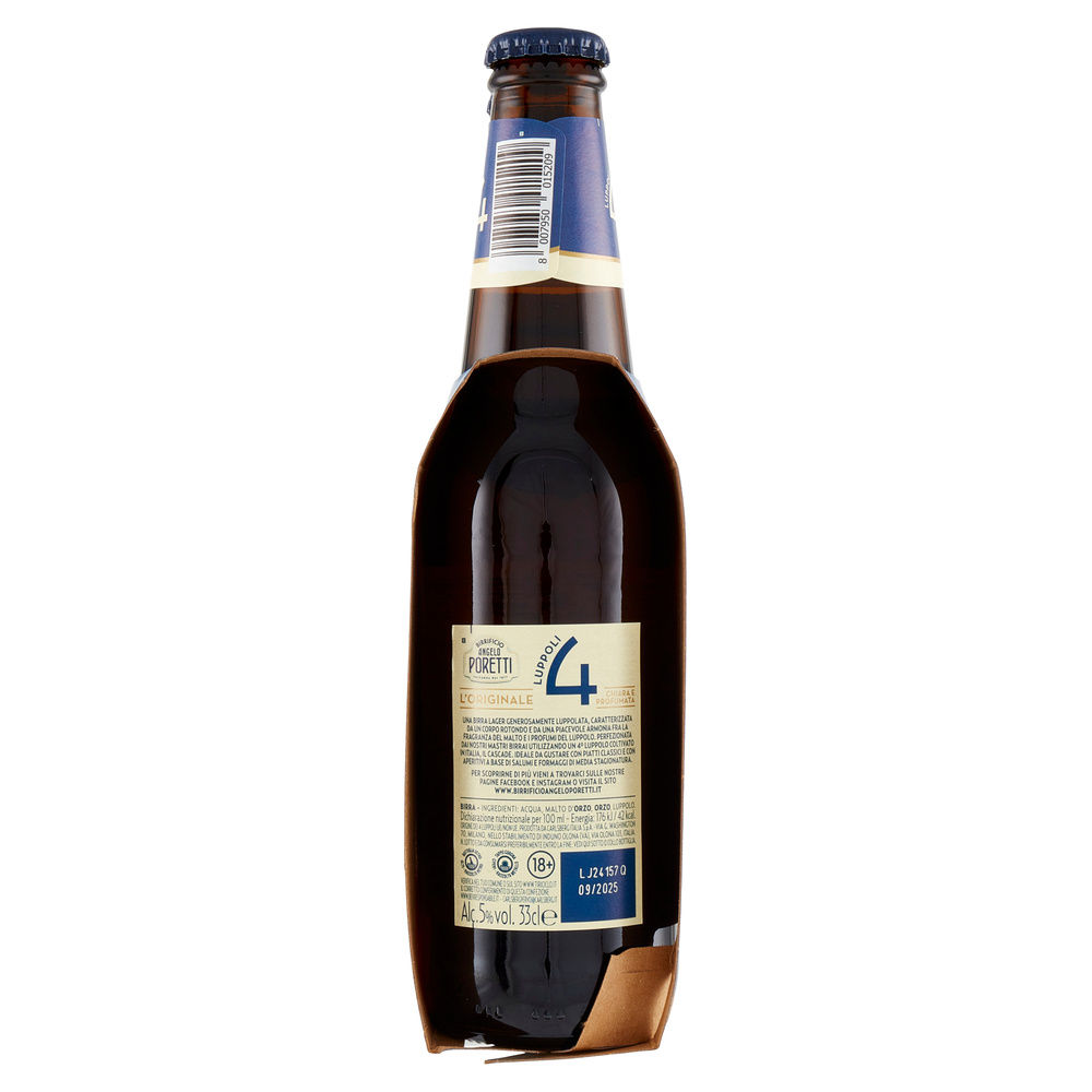 BIRRA BIRRIFICIO ANGELO PORETTI 4 LUPPOLI ITALIANO 5 GRADI BTG CLUSTER ML330X3 - 5
