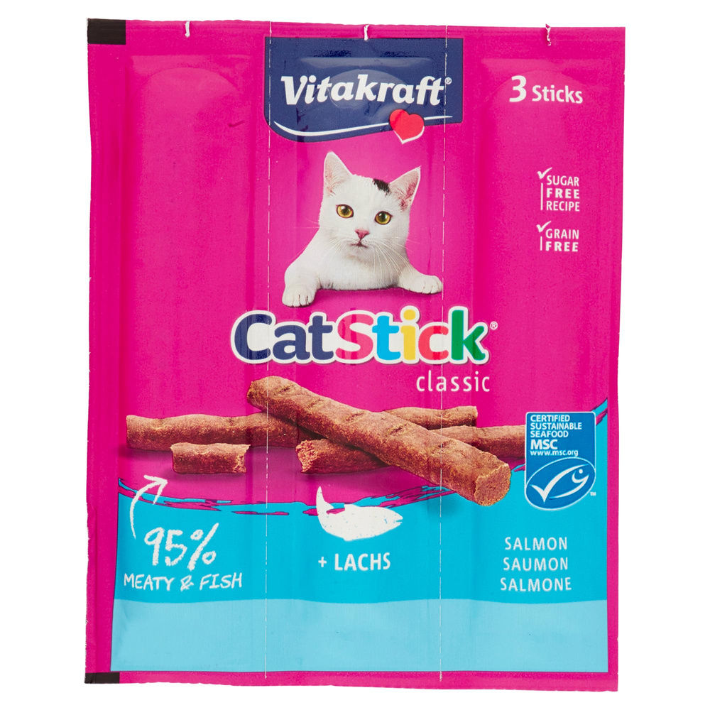 SNACK GATTO STICK MINI SALMONE VITAKRAFT 3 PZ G.18 - 3