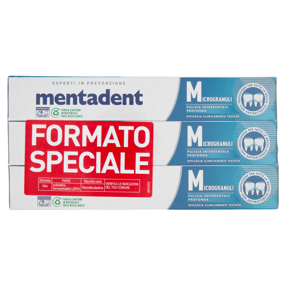 DENTIFRICIO MENTADENT MICROGRANULI ML75 X 3 - 3