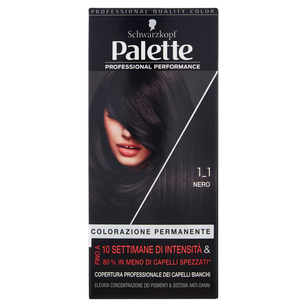 Colorazione permanente schwarzkopf palette 1-1 nero pz 1