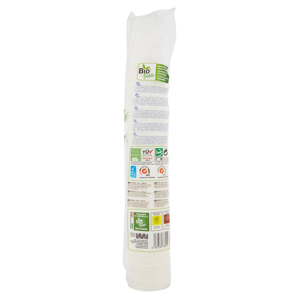 BICCHIERI 20 CL CONFEZIONE 100 PZ BIOTABLE - 1