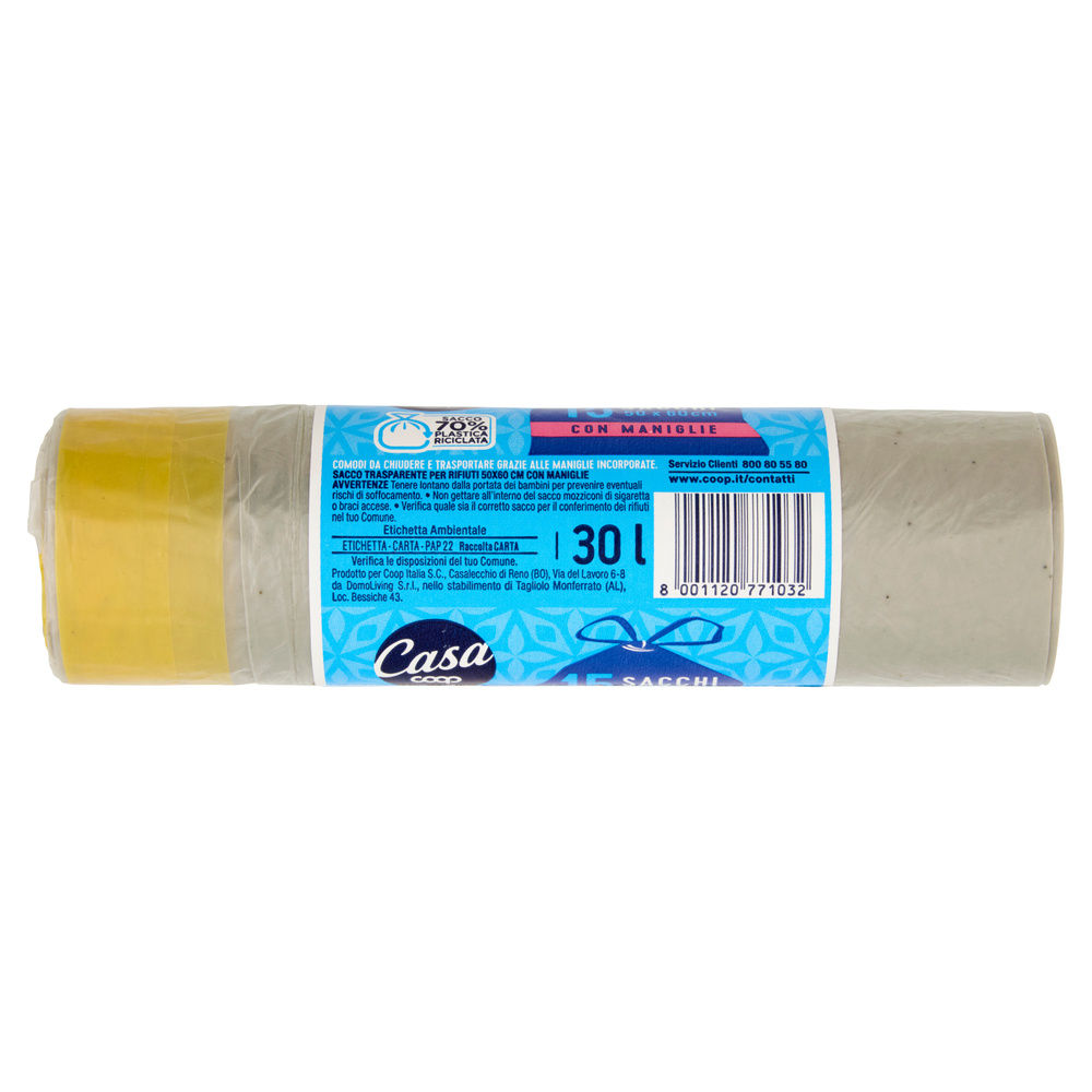 SACCHI NETTEZZA COOP CASA TRASPARENTI CON MANIGLIA SCORREVOLE 50X60 PZ.15 - 14