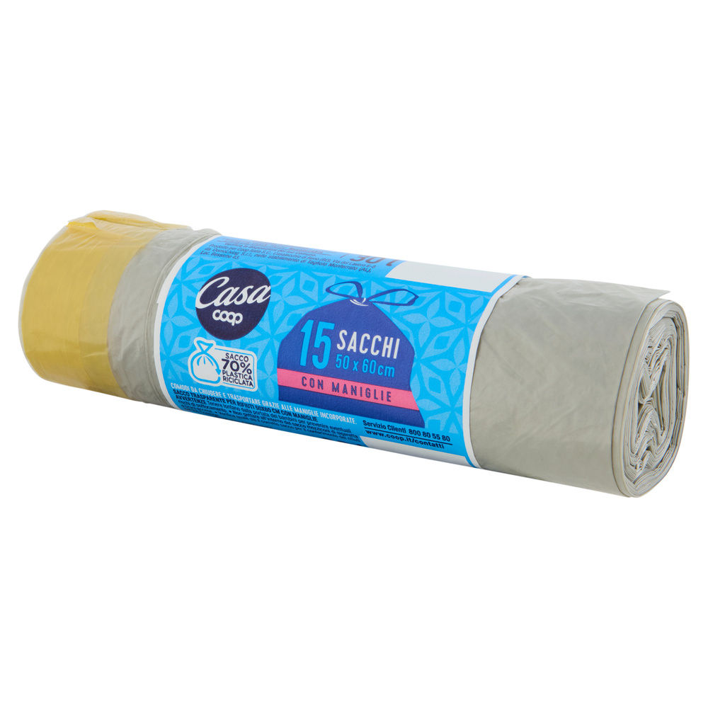 SACCHI NETTEZZA COOP CASA TRASPARENTI CON MANIGLIA SCORREVOLE 50X60 PZ.15 - 13