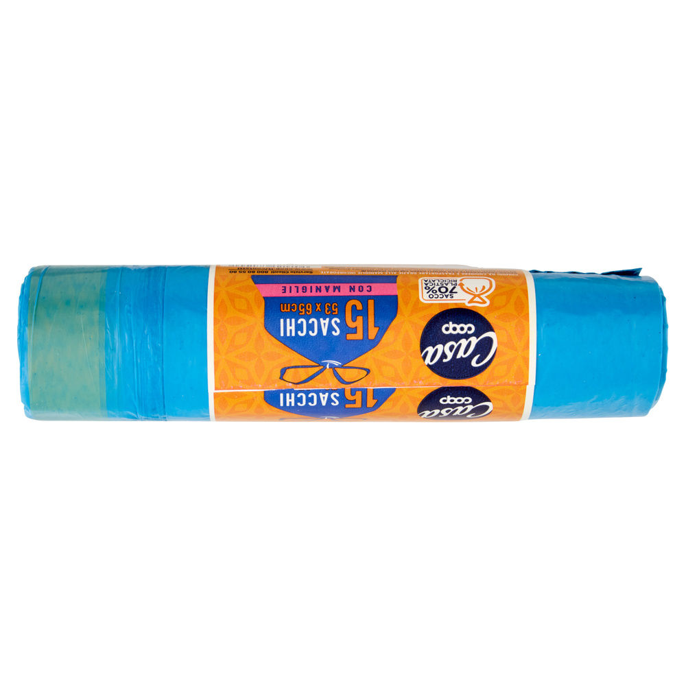 SACCHI NETTEZZA COOP CASA AZZURRI CON MANIGLIA SCORREVOLE 53X65 PZ.15 - 12