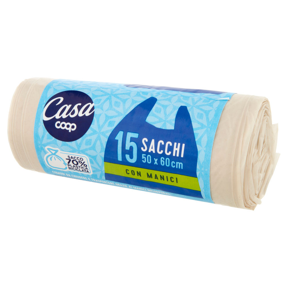 SACCHI NETTEZZA TRASPARENTI COOP CASA 50X60 CON MANICI PZ.15 - 3