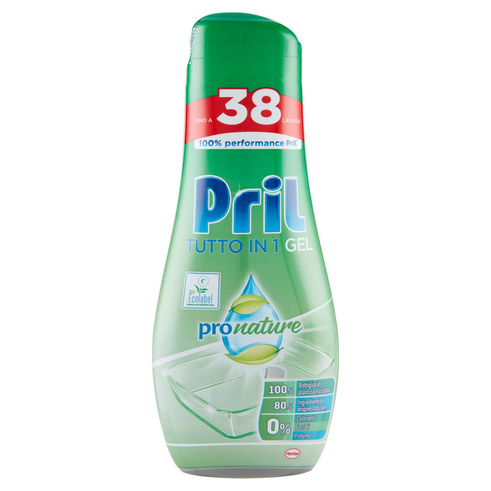 DETERSIVO LAVASTOVIGLIE PRIL GEL ALL IN ONE GREEN 38LAV ML 608 - 6