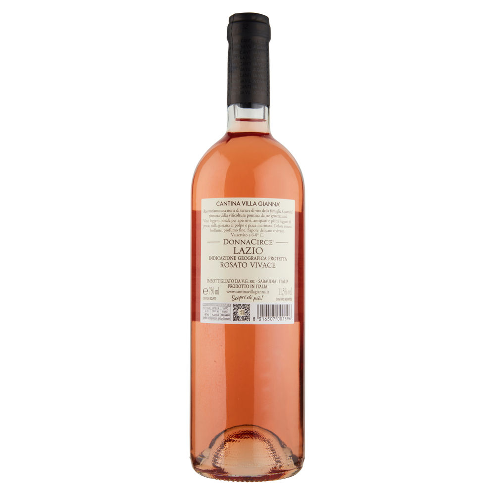 VINO ROSÈ VIVACE IGP LAZIO DONNA CIRCE 11,5 GRADO ALC. 75CL - 1