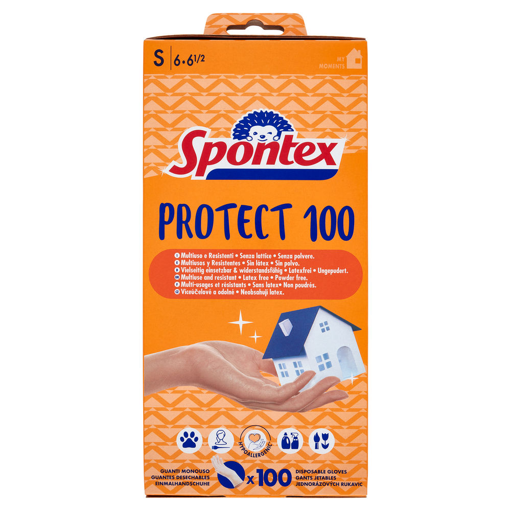 GUANTI MONOUSO SPONTEX PROTECT TG. S PZ 100 - 0