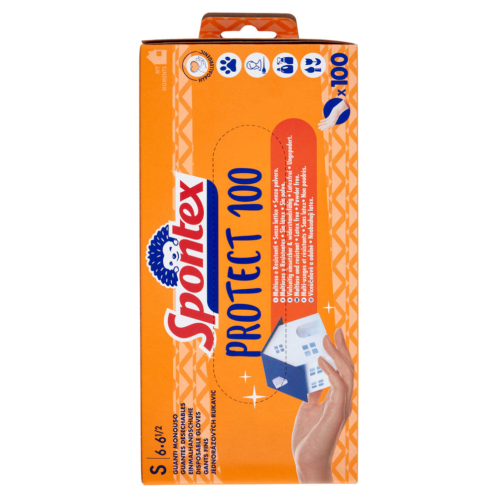 GUANTI MONOUSO SPONTEX PROTECT TG. S PZ 100 - 1