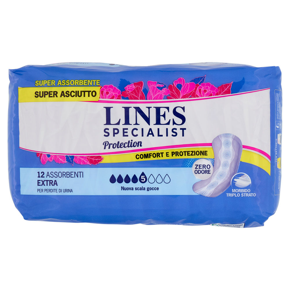 ASSORBENTI PER INCONTINENZA LINES SPECIALIST PROTECTION EXTRA PZ.10+2GRATIS - 0