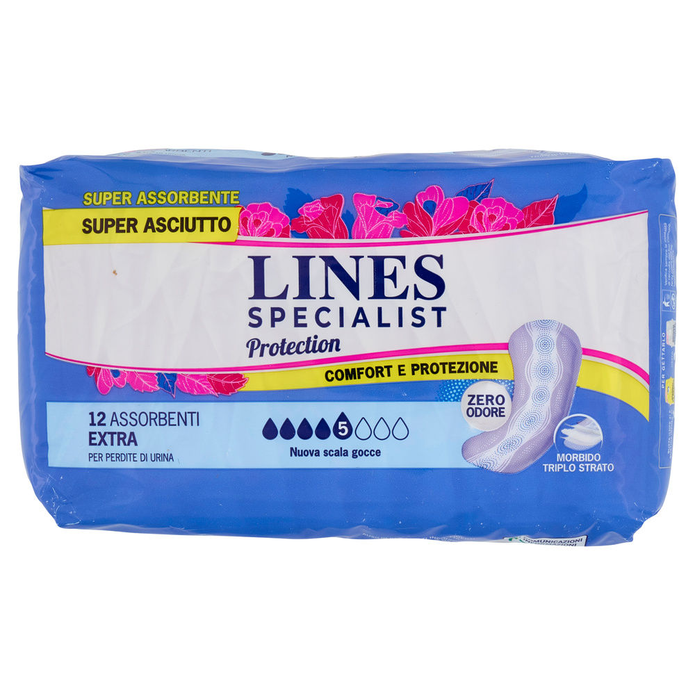 ASSORBENTI PER INCONTINENZA LINES SPECIALIST PROTECTION EXTRA PZ.10+2GRATIS - 4