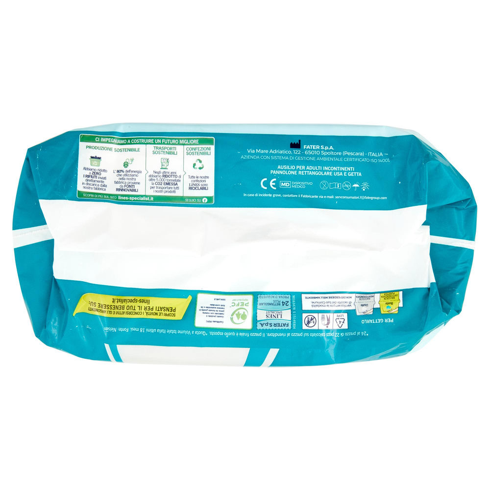 ASSORBENTI PER INCONTINENZA LINES SPECIALIST RETTANGOLARE PZ.22+2GRATIS - 3