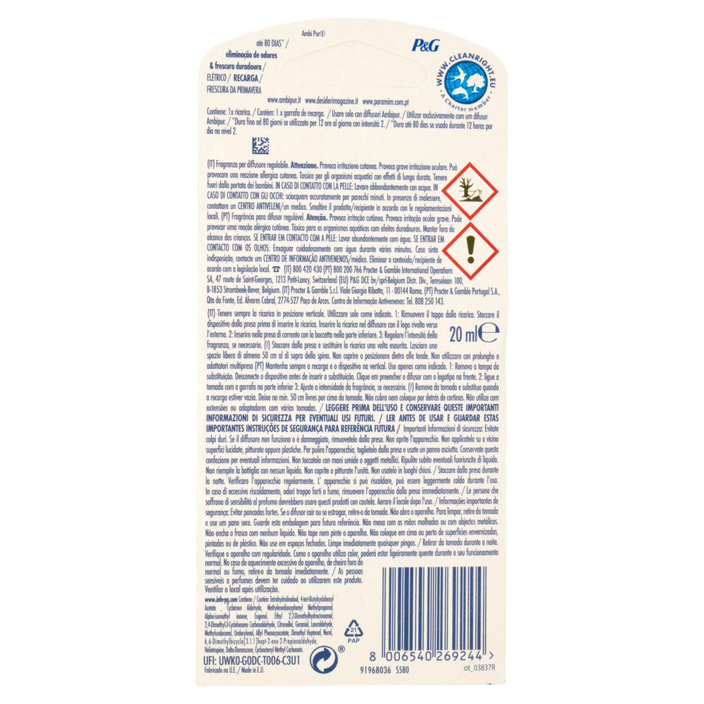 DEO AMBIENTI RICARICA ELETTR.AMBI PUR LENOR RISVEGLIO PRIMAVERILE ML 20 - 1