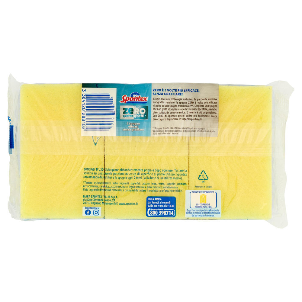 SPUGNA ABRASIVA SPONTEX ZERO PZ.2+1 OMAGGIO - 1