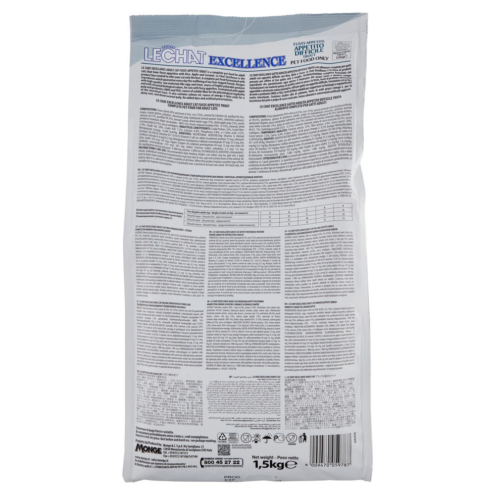 SECCO GATTO LECHAT EXCELLENCE APPETITO DIFFICILE TROTA KG 1,5 - 1