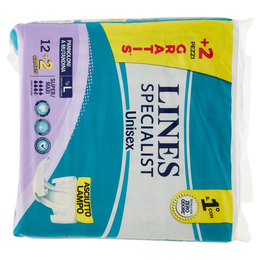 PANNOLONE MUTANDINA LINES SPECIALIST TG.L PZ 12+2GRATIS - 1