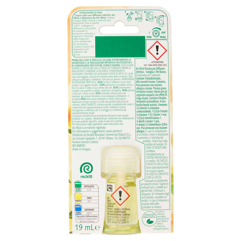 DEODORANTE AMBIENTI AIR WICK ELETTRICO RICARICA VANIGLIA ML 19 - 1