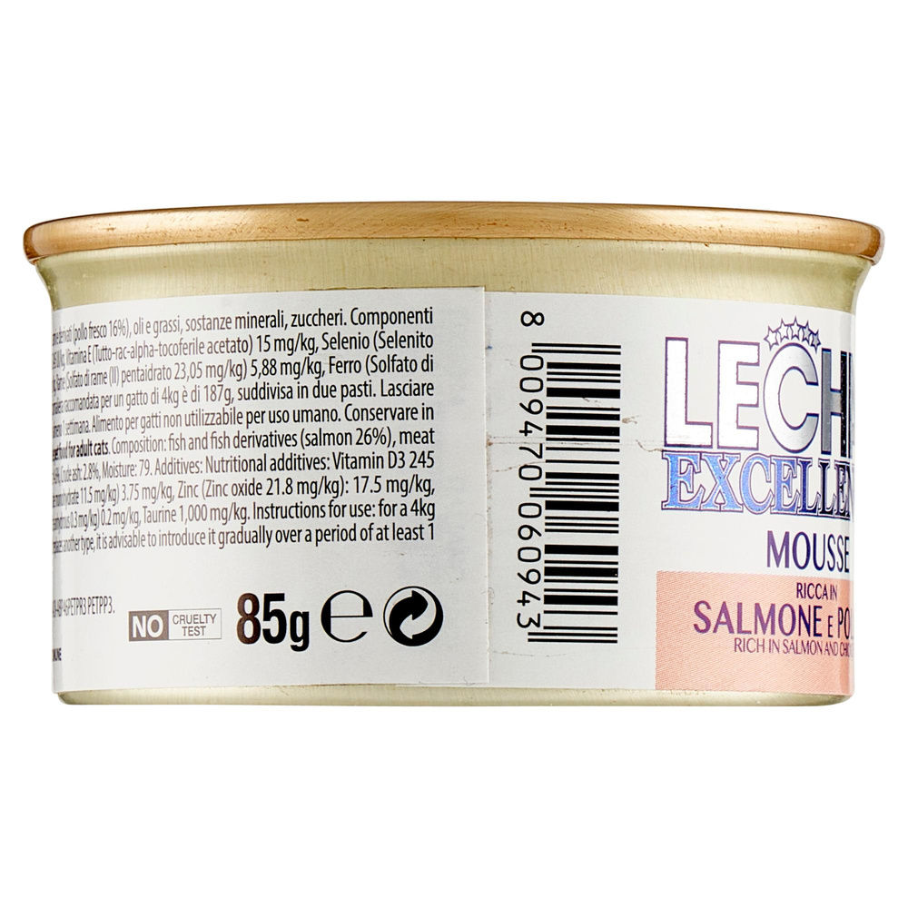 MOUSSE GATTI ADULTI AL SALMONE E POLLO LECHAT G 85 - 4