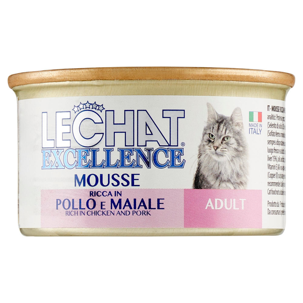 MOUSSE GATTI ADULTI AL POLLO E MAIALE LECHAT G 85 - 0