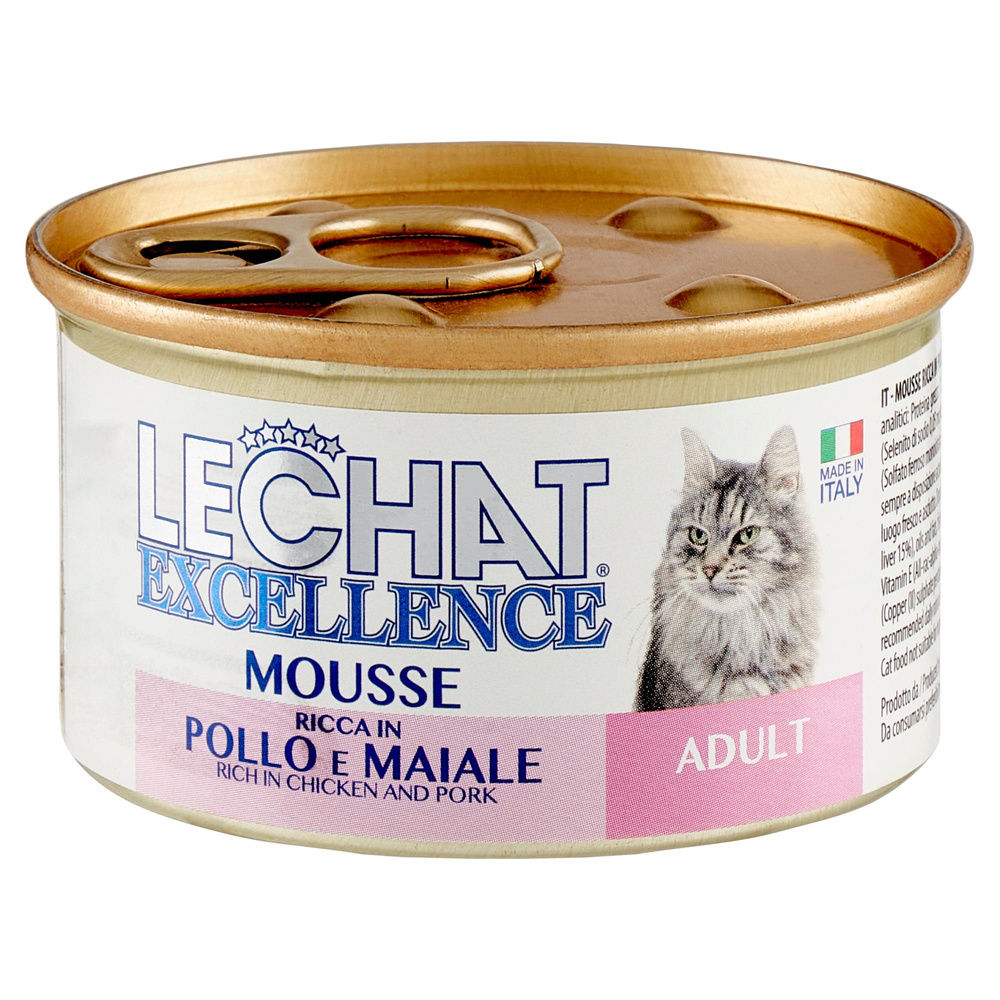 MOUSSE GATTI ADULTI AL POLLO E MAIALE LECHAT G 85 - 2