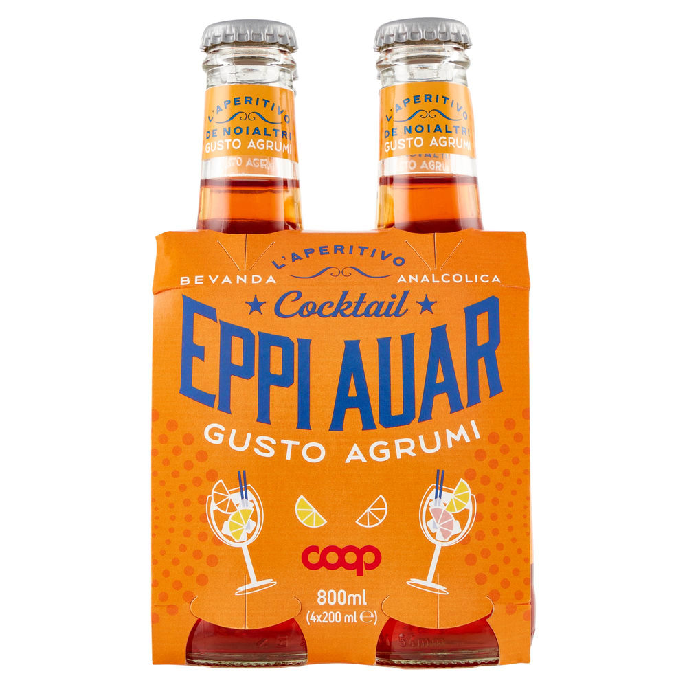 Aperitivo analcolico agli agrumi eppi auar coop cluster ml 200 x 4