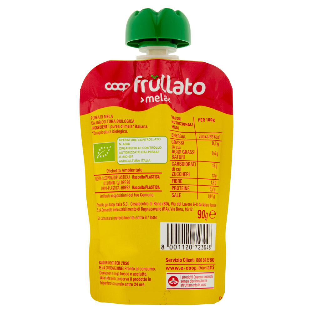 FRULLATO 100% MELA BIOLOGICO COOP DOY-PACK ML 90 - 1