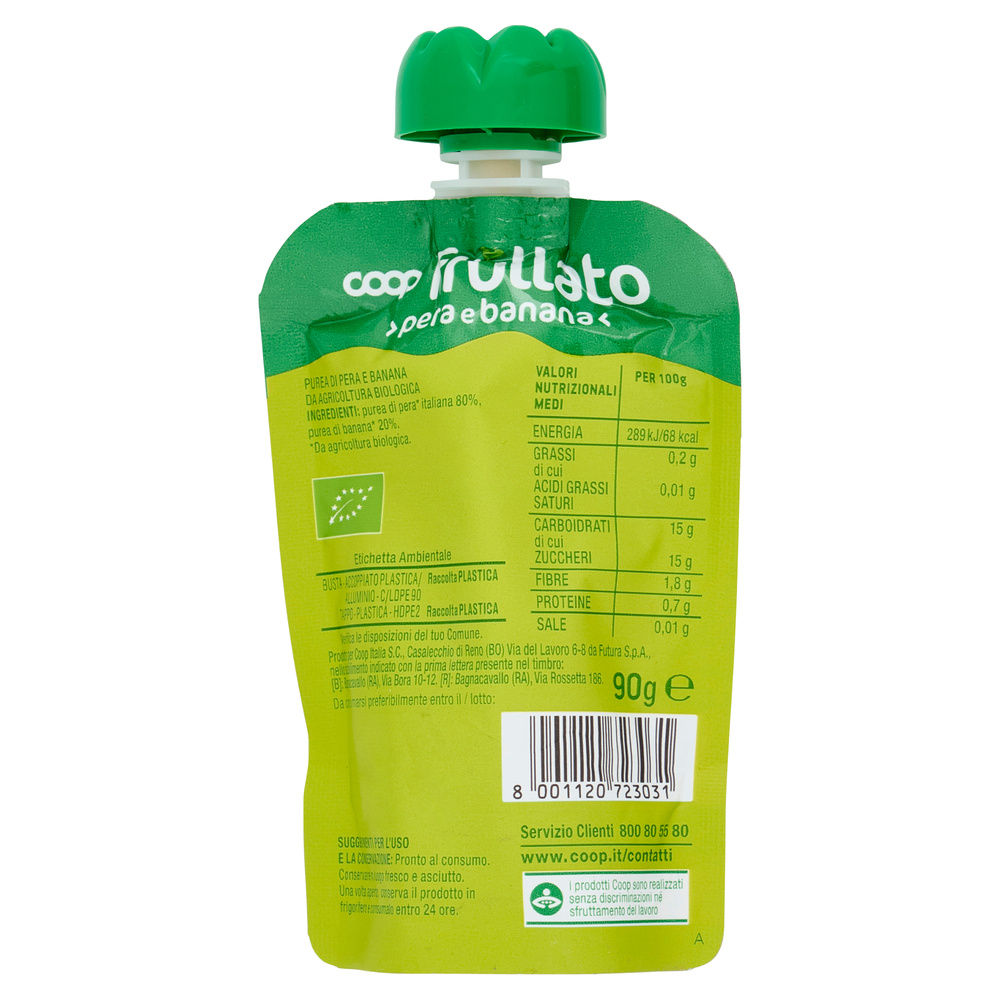 FRULLATO 100% PERA-BANANA BIOLOGICO COOP DOY-PACK ML 90 - 6